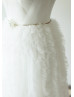 Strapless Ivory Tulle Special Wedding Dress With Ruffles